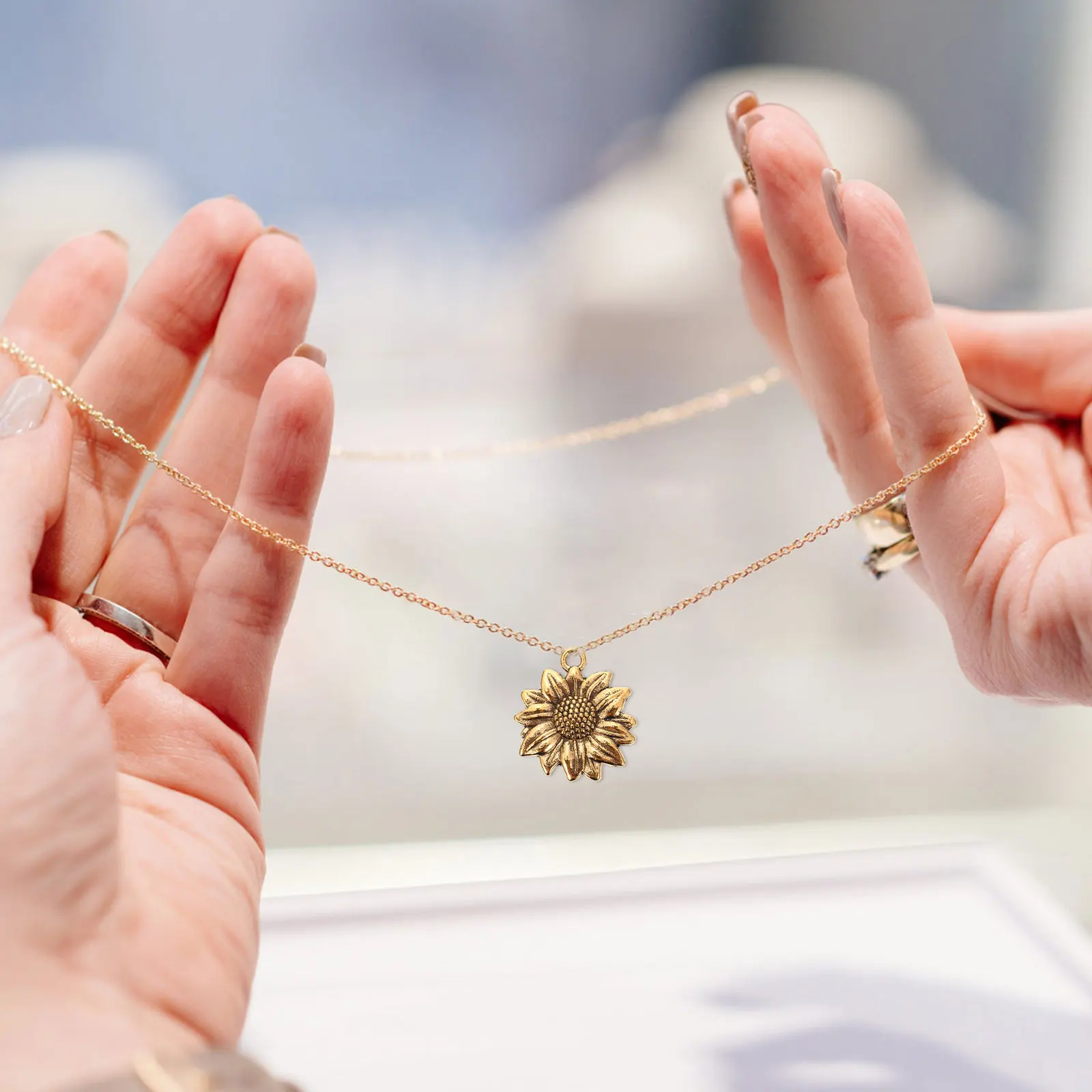 

100Pcs Alloy Sunflower Pendant Charms Smooth Safe DIY Jewelry Making Supplies for Bracelets Necklaces Keychains