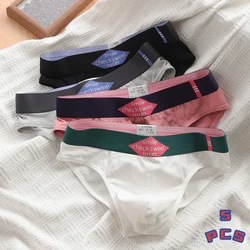 5 Pieces Men's Briefs Underpant Cotton Triangle Panties Summer Sports Personality Teenagers Loose Breathable Triangle Underwear