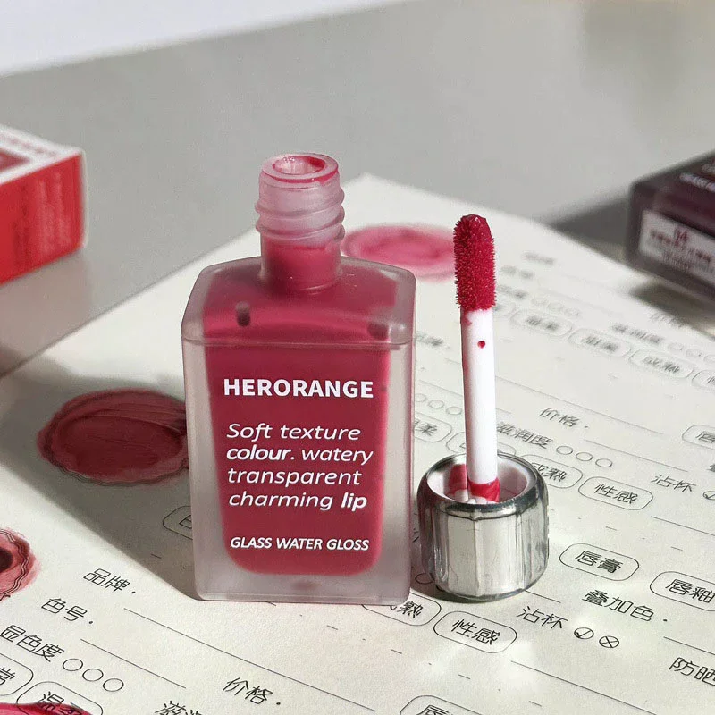 1Pc HERORANGE Lucidalabbra Idratante a Lunga Durata Effetto Specchio Trasparente, Rossetto Liquido Gelatina, Tinta Labbra Cosmetica