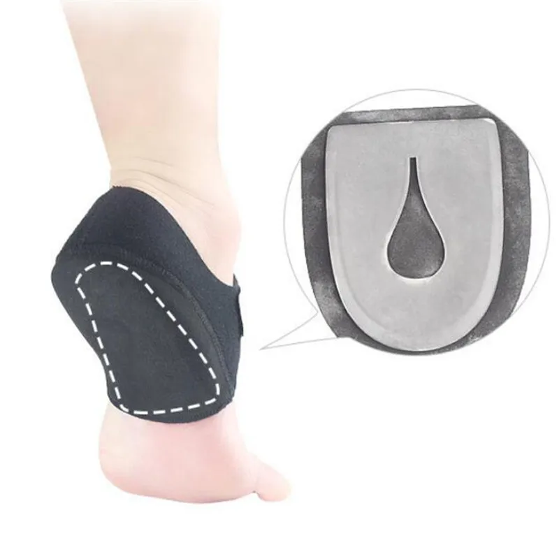 Gel Silicone Heel Protector For Heel Pain Plantar Fasciitis Anti-crack Pad Half-yard U Cup Socks Heel Pads For Aching Feet Spur