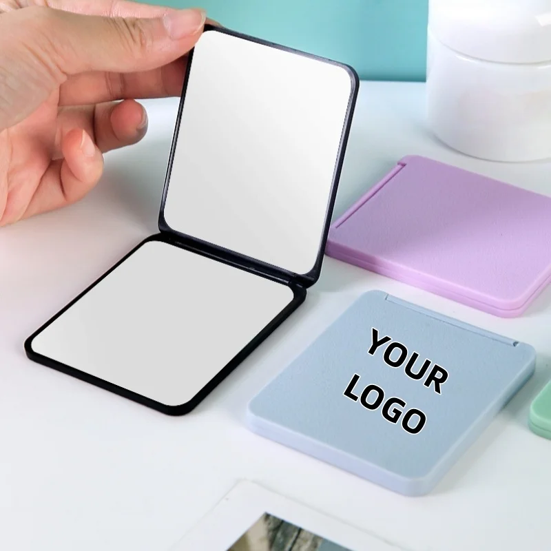 【로고 맞춤】50개 맞춤형 양면 무광 사각 거울 메이크업 거울 기업 선물 공장 도매