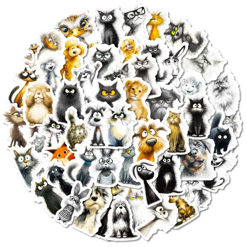 56 قطعة من ملصقات الديكور المبتكرة للحيوانات القلي المخصصة على شكل رسوم كرتونية