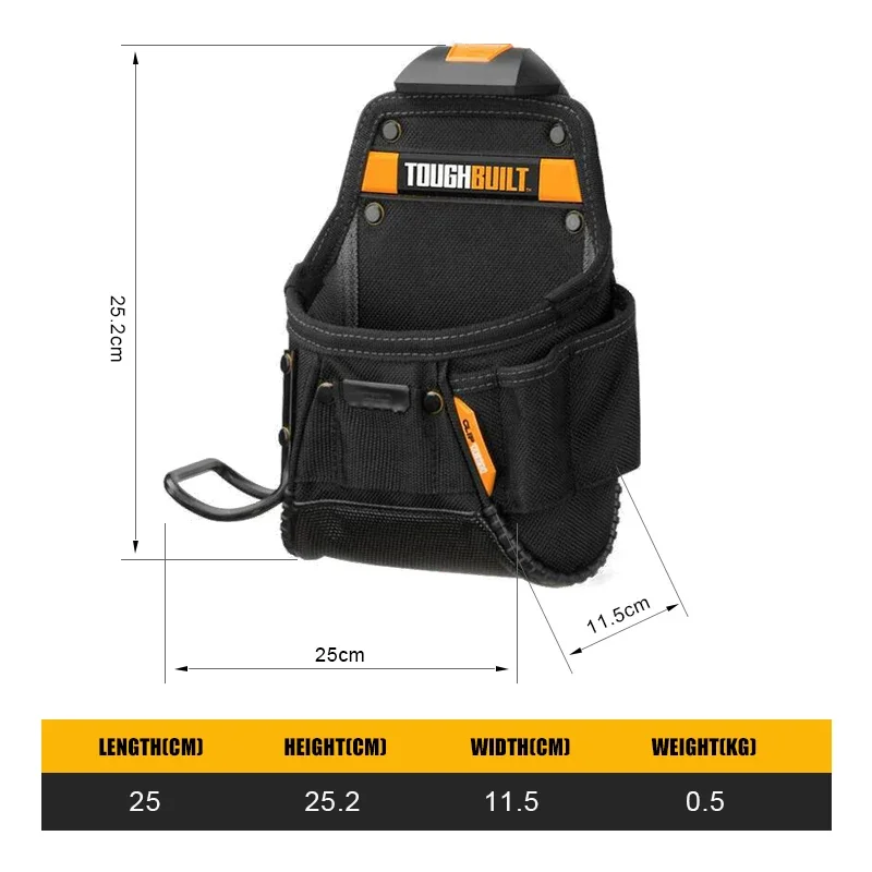 TOUGHBUILT Poudres de projet TB-CT-24 Outils de boucle de marteau Sac à outils d\'emballage