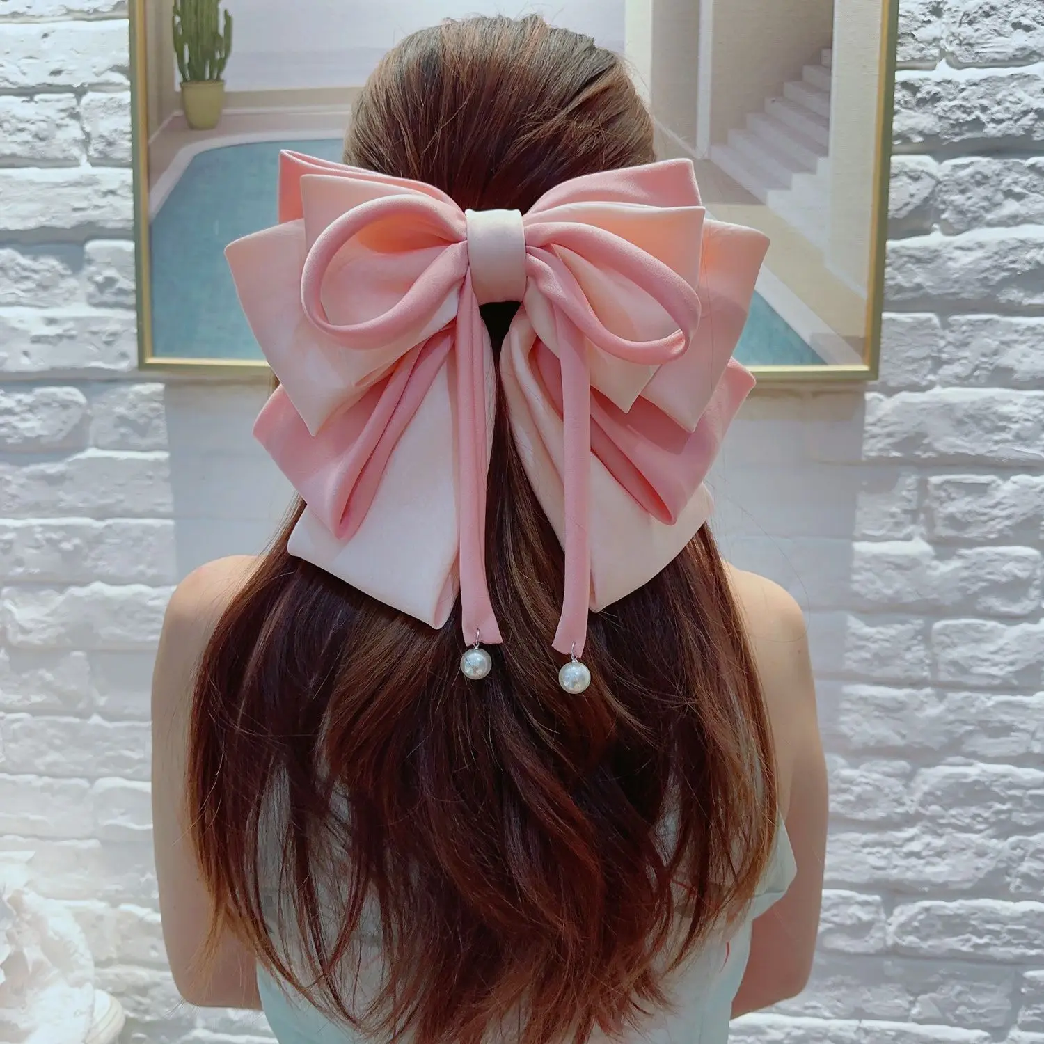 JLZXSY Pinza para el cabello con nudo de lazo de seis capas hecha a mano para mujeres y niñas, pasadores de mariposa con lazo exagerados, accesorios para el cabello