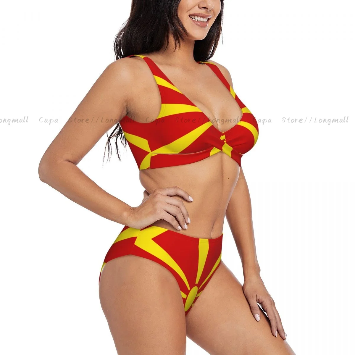 

Sexy Bikini Set Flag Of North Macedonia Swimwear Women Two Pieces Swimsuit Beachwear Female Bathing Suits