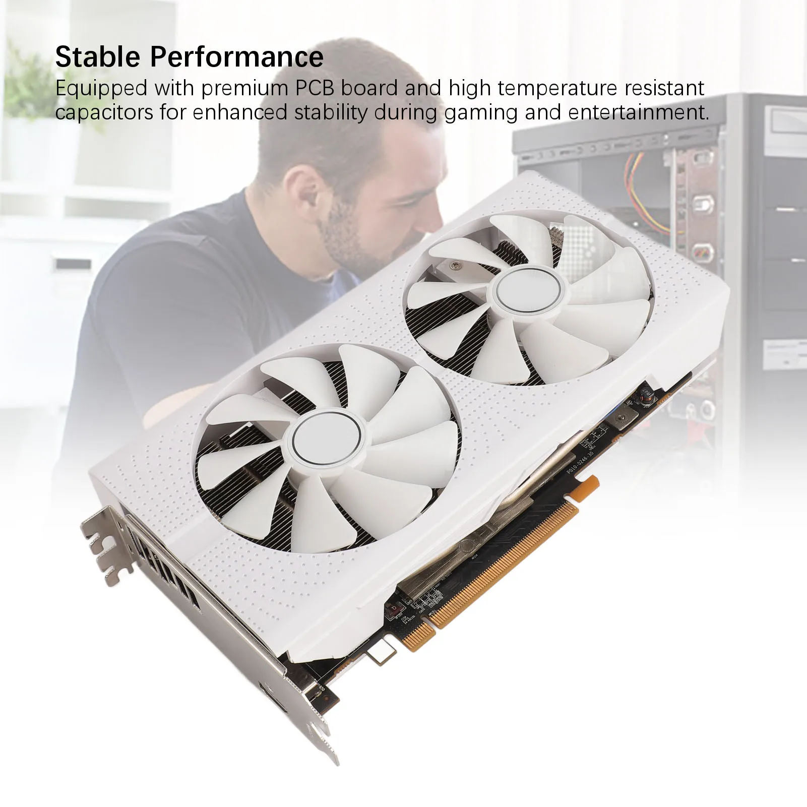 

Gaming Graphics Card RX470 8GB GDDR5 256bit PCI Express 3.0 X16 GPU Graphics Card Dual Fan and Copper Pipe Cooling for Desktop