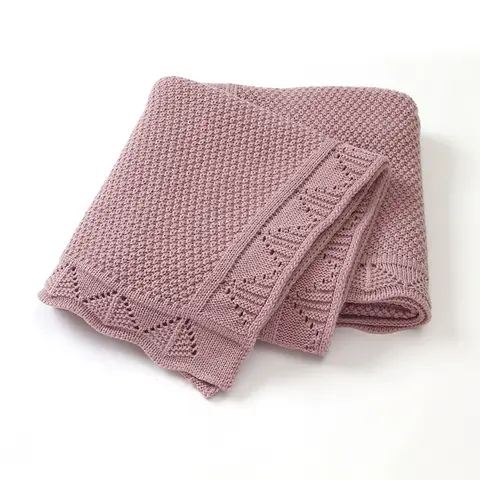 아기 담요 니트 유아 소년 침구 소녀 이불 100*80CM 격자 무늬 신생아 유모차 Swaddling Wrap Fashion Hollow Out Super Soft