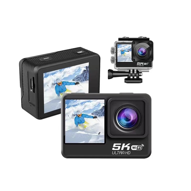 30m Waterproof with case 5K Dual Screen Six-axis EIS Touch Screen Remote Control WIFI SPRITE GROUP Sports Diving Action Camera