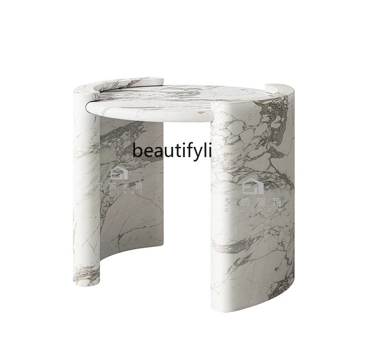 Italian minimalist natural marble edge several Nordic light luxury designer living room sofa high sense