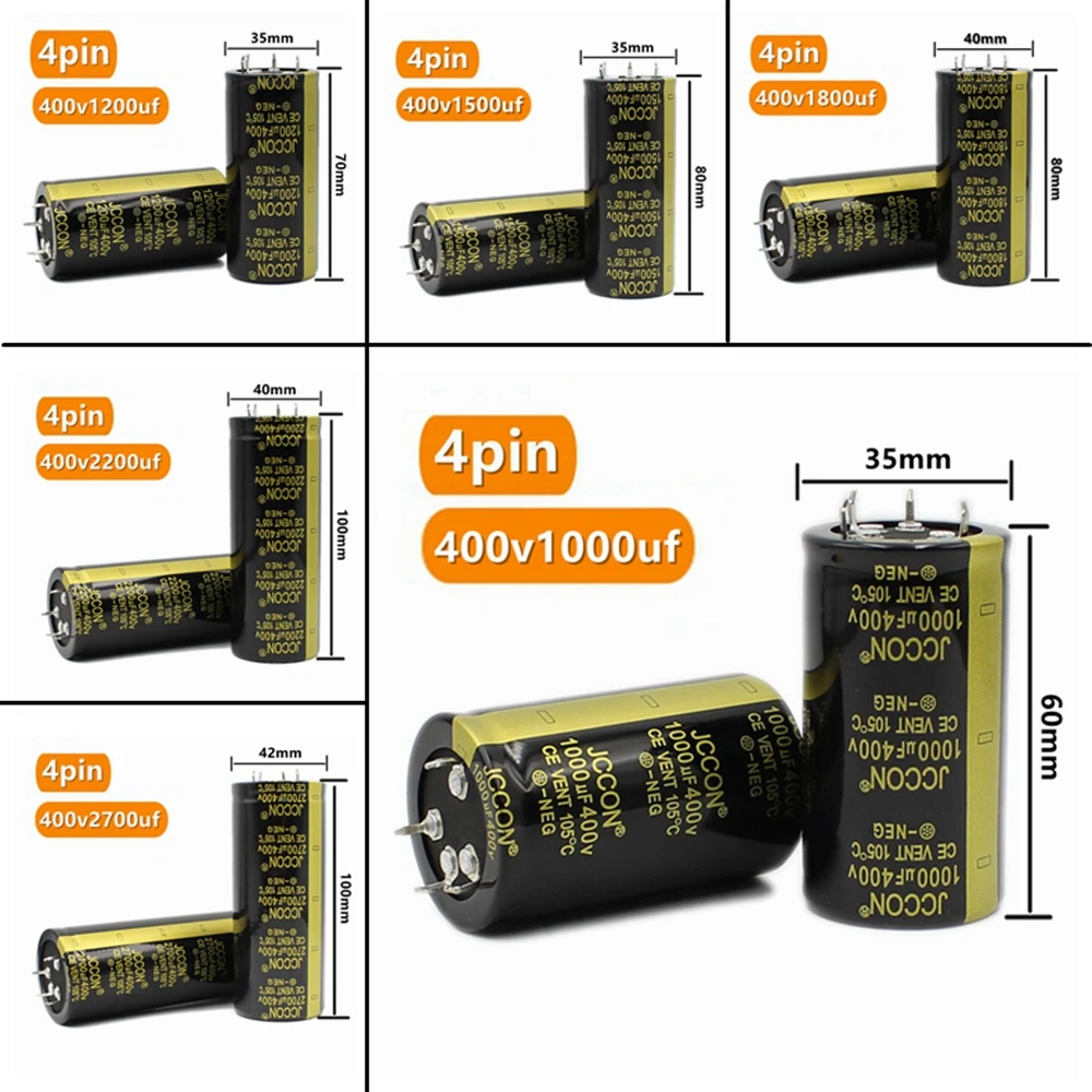 2pcs JCCON Audio elettrolitico Capa 25V 35V 63V 80V 100V 200V 250V 400V 450V 100uf 150uf 470uf 560uf 820uf 3300UF 4700UF 6800UF 10000UF 15000UF 22000UF 47000UF