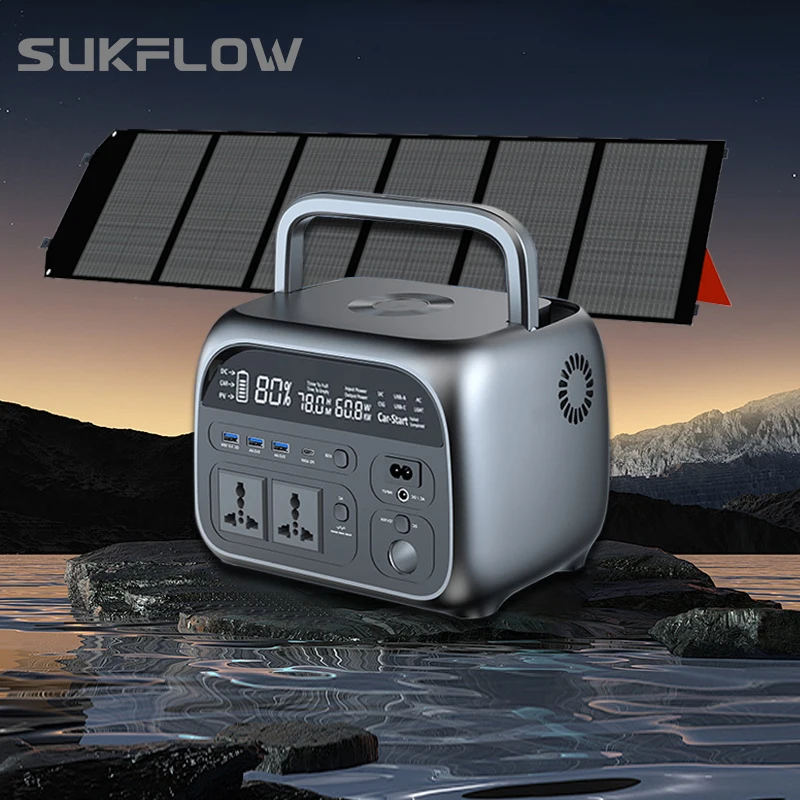 

500W LiFePo4 Portable Power Station 110V 220V ETFE Flodable Solar Panel Paneles Solares Generator Battery Storage Camping Backup