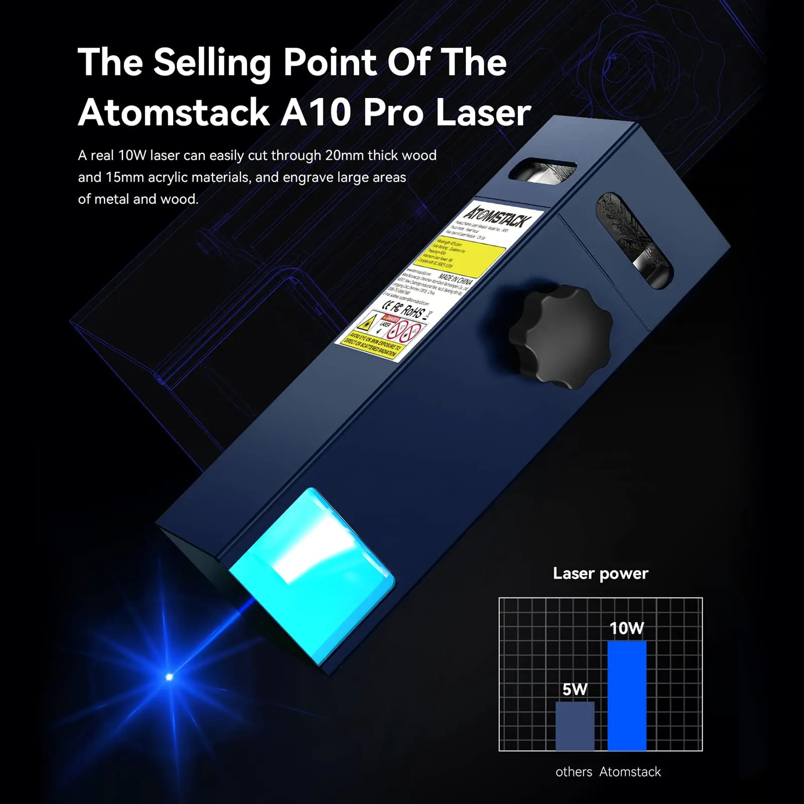 ATOMSTACK A10 S10 X7 PRO 50W laserowa maszyna grawerująca W trybie Offline CNC wycinany grawer wysokiej precyzji do metalowych szklana ceramiczna