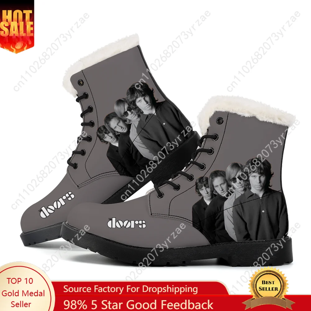 

The Doors Plush Boots Men Women Teenager Casual Shoes Outdoor Warm Boot High Quality Personalized Fashion Pattern Custom Shoes