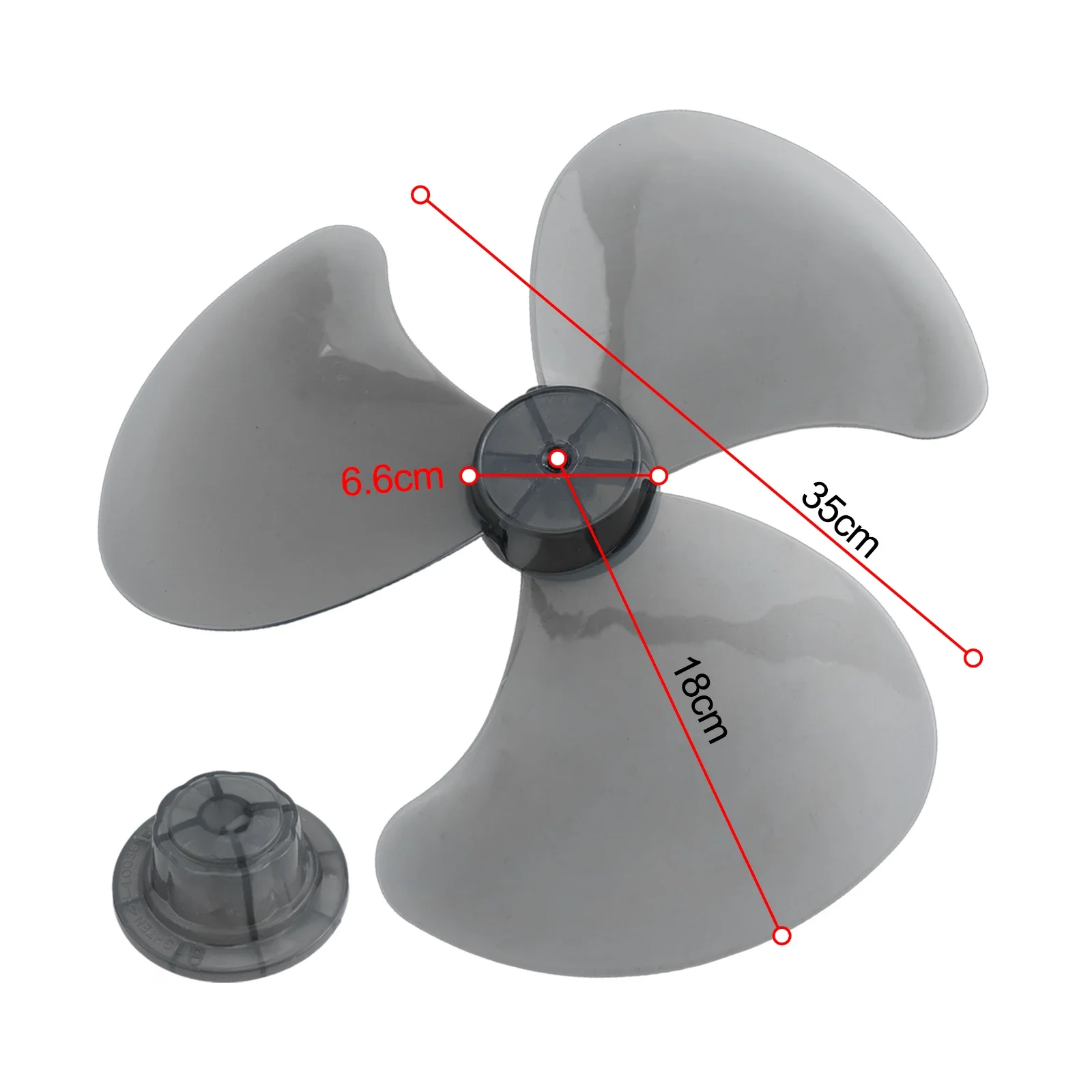 16 Inch Plastic Fan Blade Replacement with Nut Cover for Pedestal and Table Fans Lightweight and Low Noise Design