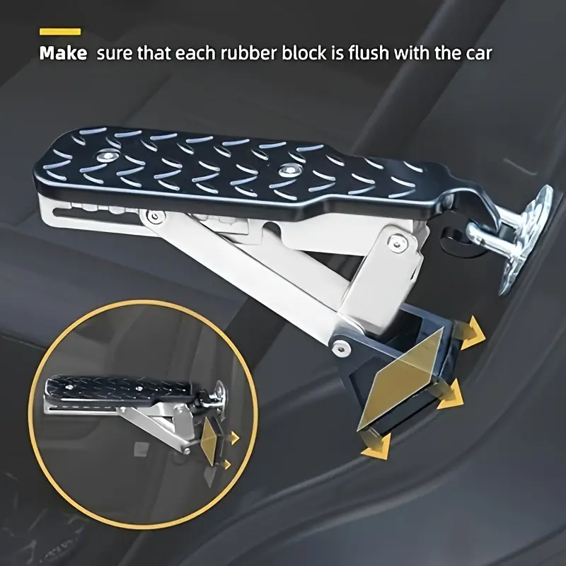 Chrome-Plated Aluminum Alloy Car Foot Pedal Step Board with Hook, Universal Vehicle Auxiliary Running Boards for Easy Access - 2