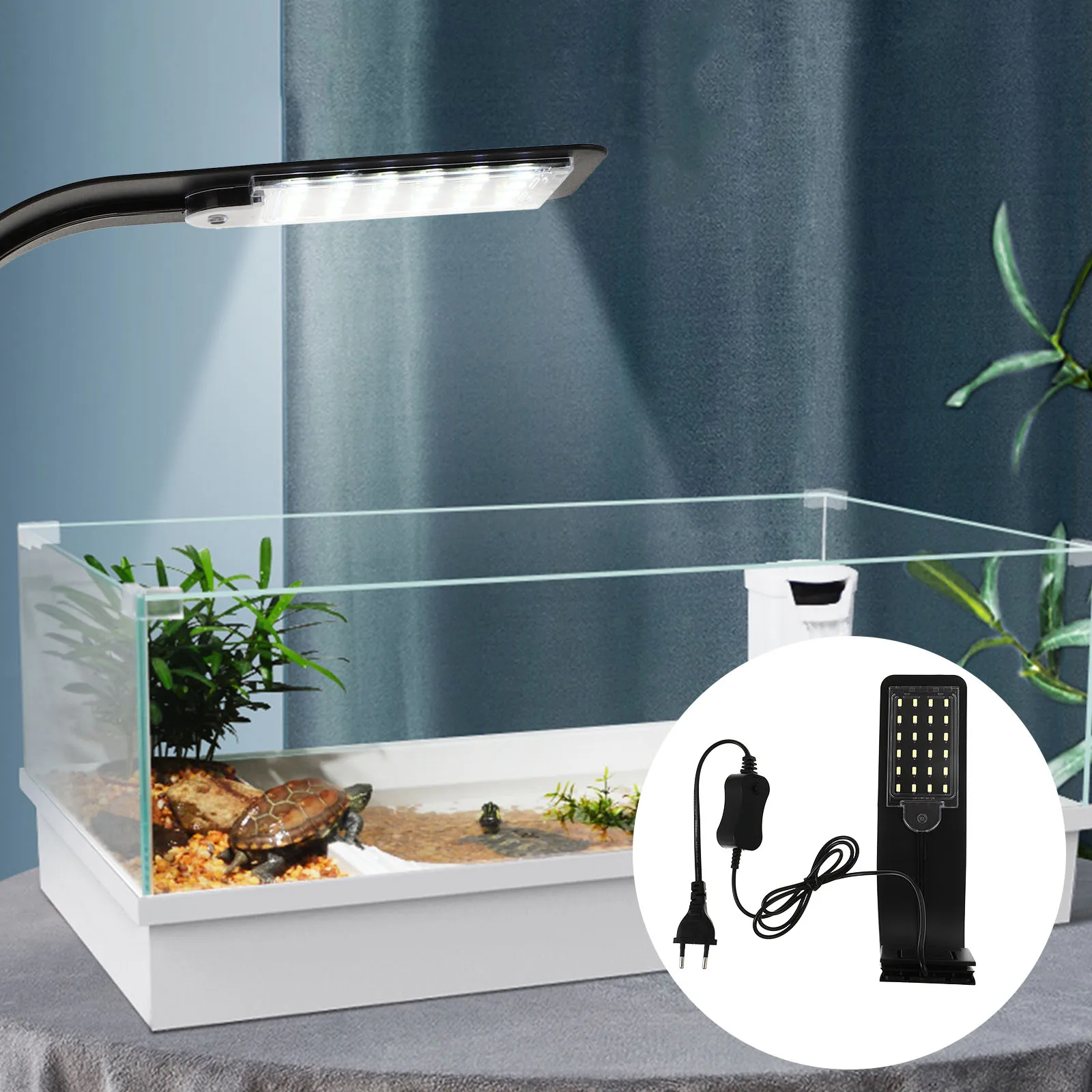 

LED Aquarium Light for Plants Growth Fish Tank Lamp with Eu Plug White Brightness High Color Rendering No Flicker