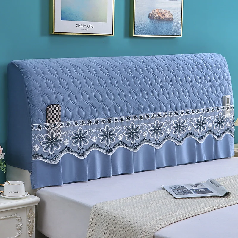 

Современный пылезащитный чехол для кровати из хлопковой ткани с художественной вышивкой, эластичный защитный чехол
