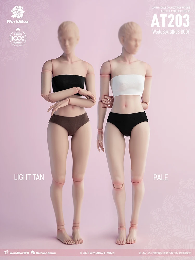 شاحب تان Worldbox AT203 1/6 الفتيات الجسم نموذج مرن Worldbox اللعب ملحق هدايا ل 12 "أنثى عمل الشكل الديكور