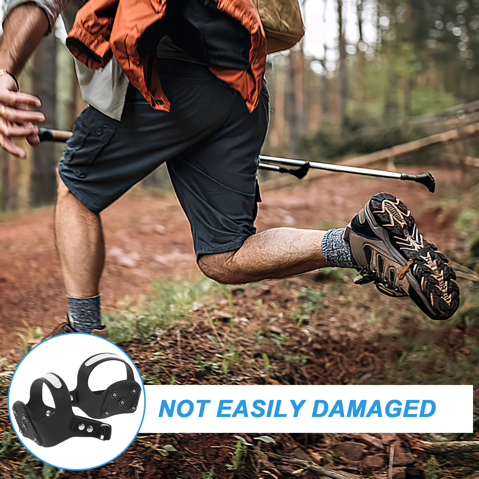 

1 Pair Shoe Covers 5 Teeth Anti-Slip Crampons With Reflective Stripe For Hiking Walking On Ice Snow Outdoor Traction