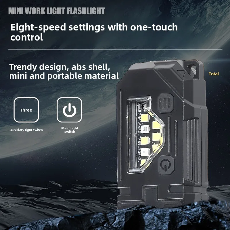 New Mini Clip Light for Cross-Border Sales: COB Keychain Light LED Keychain Flashlight, Outdoor Portable Flashlight & Work Light