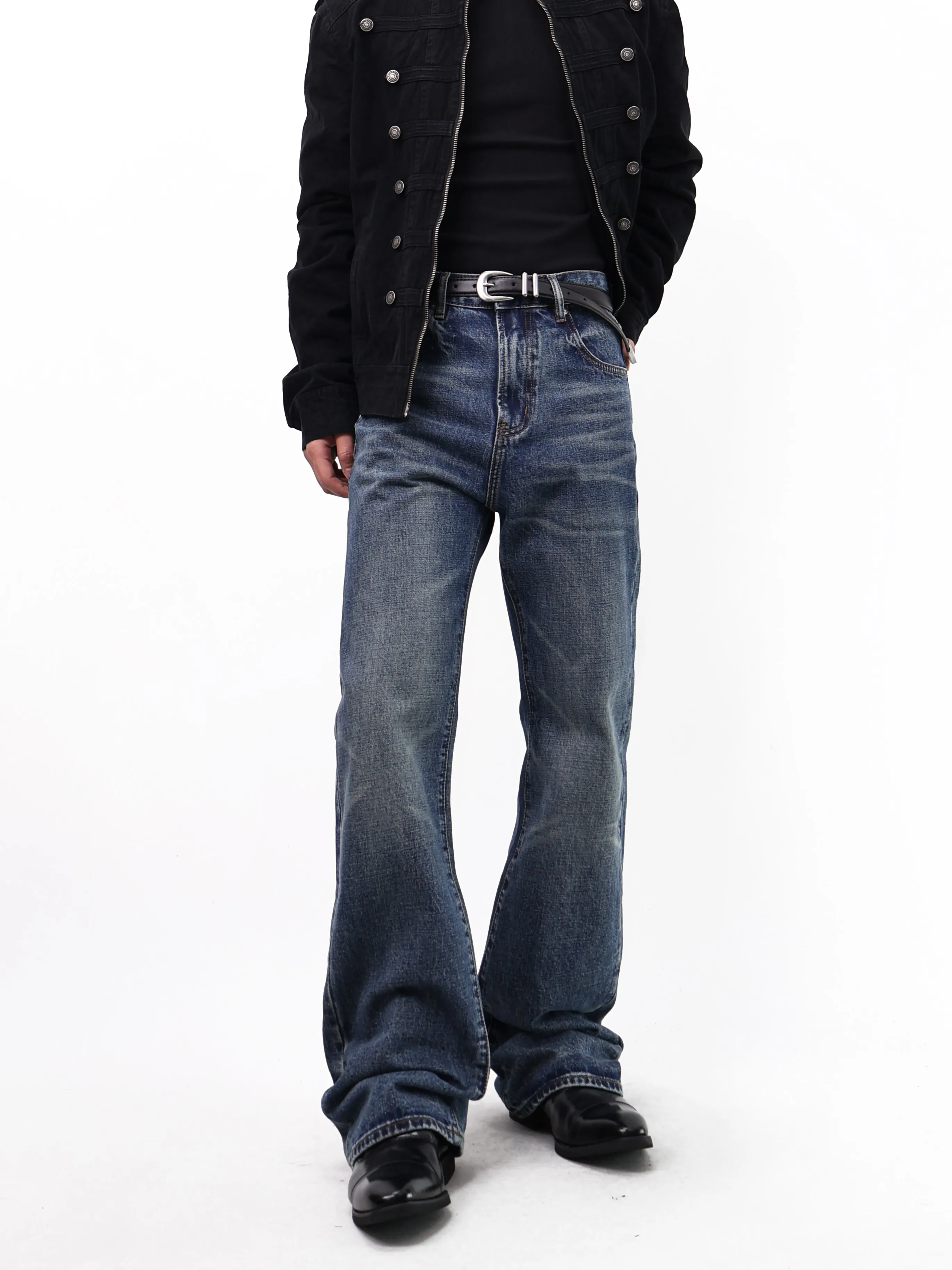 Calça Jeans Skinny Unissex Blackat Retro American 3D , Corte Reto, Cintura Média, Algodão, Não Deformável