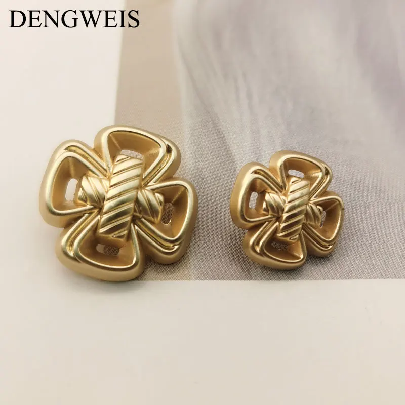 6 stücke 15mm 20mm Hohl Kreuz Vintage Gold Metall Knöpfe Für Kleidung Wolle Mantel Pullover Jacke Nähen zubehör Nähen Knöpfe – Detail 2