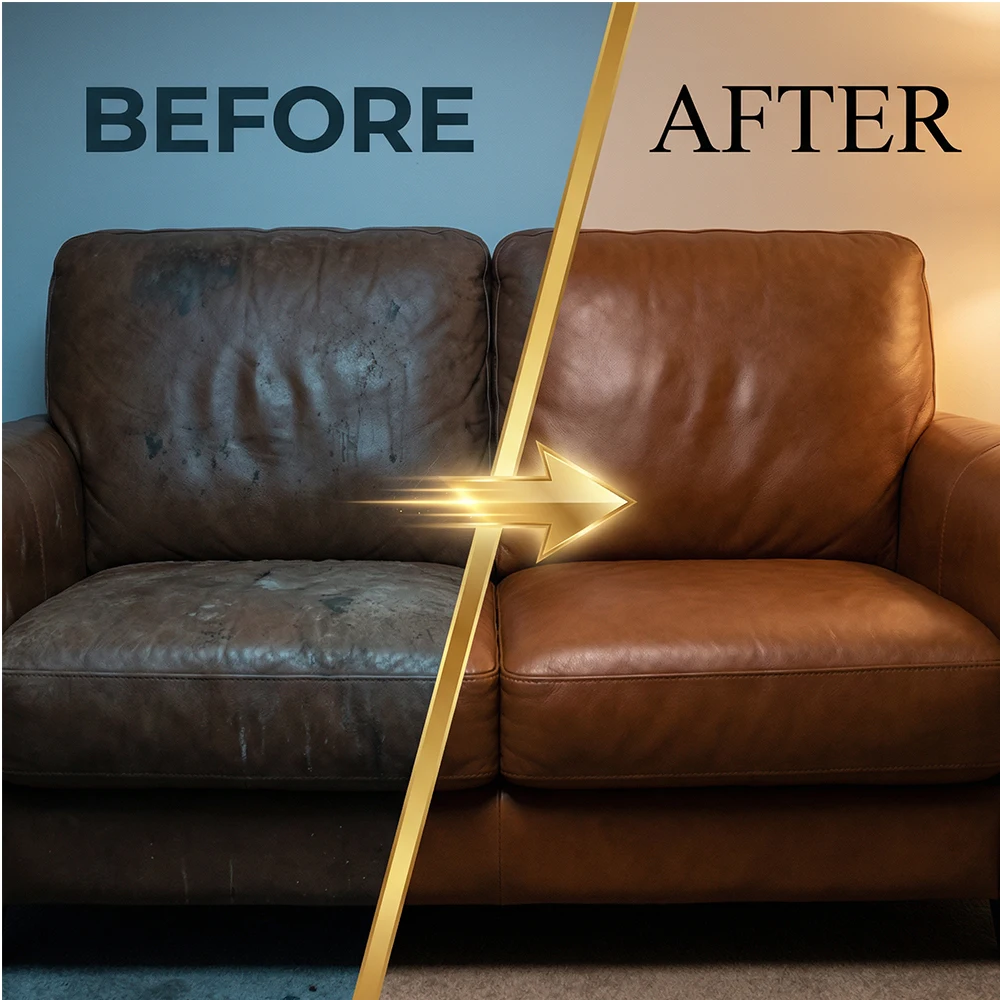 

Leather Cleaning and Conditioning Solution for Furniture – Restores Grain, Softens, Protects with UV Additives