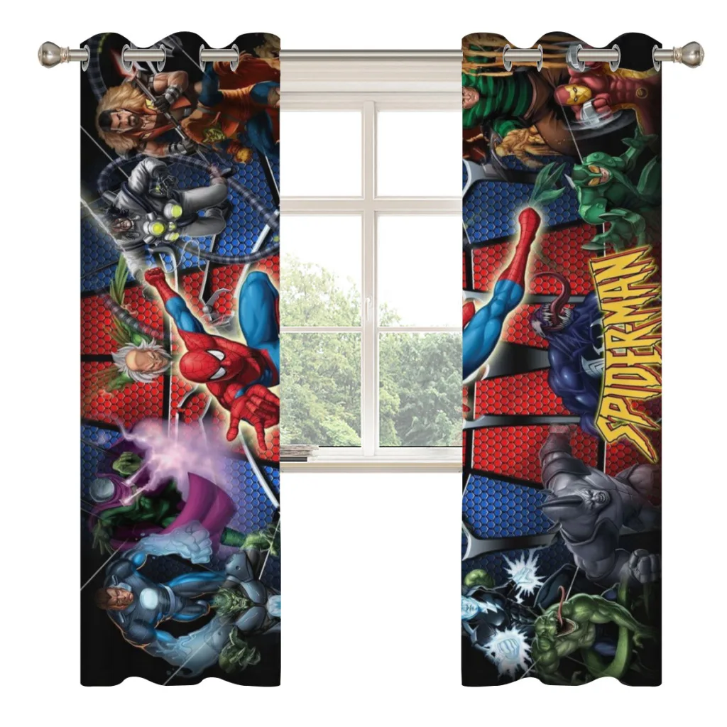 Marvel SpiderMan Curtaint, Bedroom, Living Room, Window Blackout, Partition Style, Home Decoration