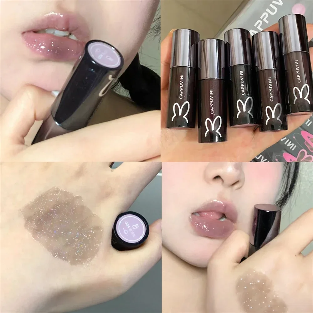 Galaxy Gray Mirror Water Lip Gloss Lip Glaze Shimmer Glass LipOil Liquid Lipstick Waterproof Moisturizing Matte Lips Balm Makeup