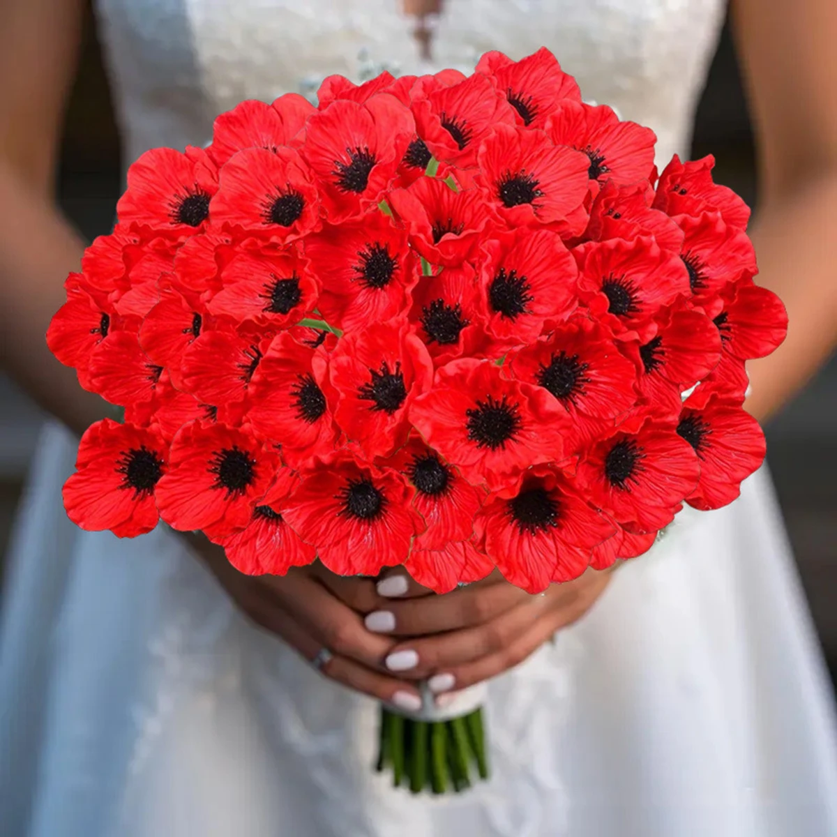 24-ヘッド造花色褪せないフェイクプラスチック偽植物-diy-ホームガーデン結婚式の装飾屋外家庭用品