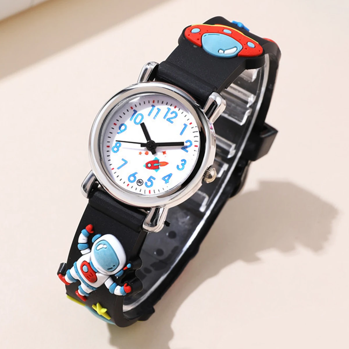 Fashion Spaceman Print Silicone Quartz Watch