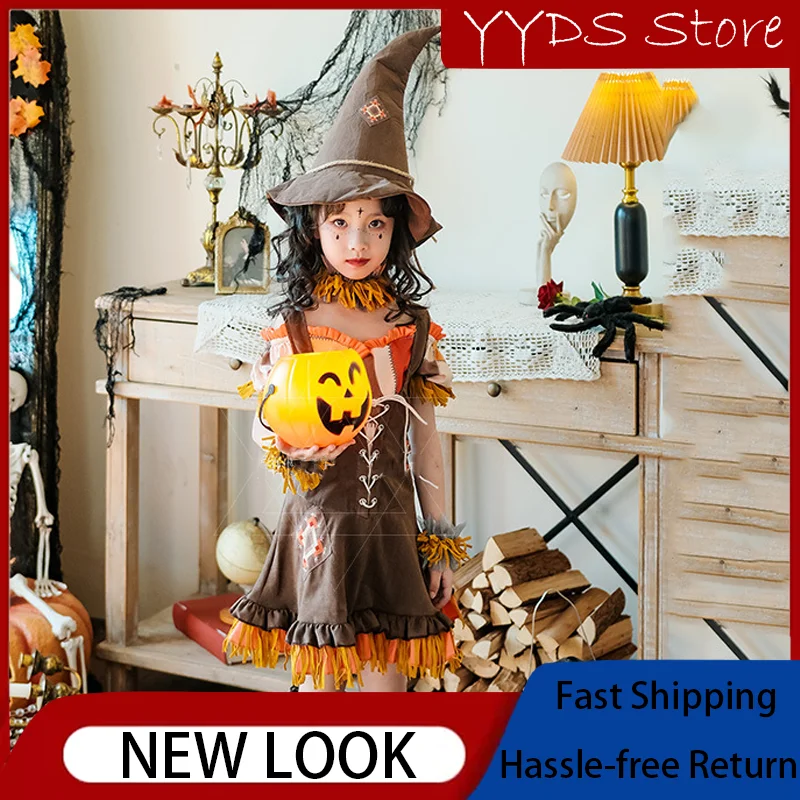 

Halloween Children's Costume Set Parent-child Magic Witch Cosplay Pastoral Hunter Outfit Pirate Costume for Party Performance