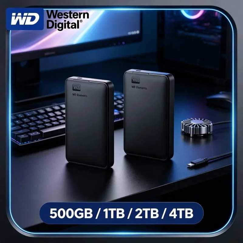 Large-capacity Mechanical WD Western Digital Mobile Hard Disk 2.5" USB3.0 External HDD Hard Drive 1TB 2TB 4TB 5TB 6TB