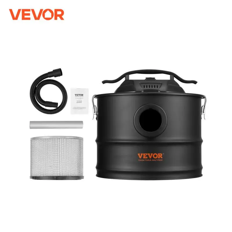 VEVOR Ash Vacuum Cleaner 4 Gallon with 1200W Powerful Suction Ash Vac Collector with 47.2 in Flexible Hose for Fireplaces Grills