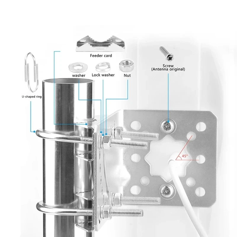 L Mounting Bracket Mount Mount Bracket Antenna Short Wall Mount for Starlink Gen 2 and Dish Adjustable Mounting