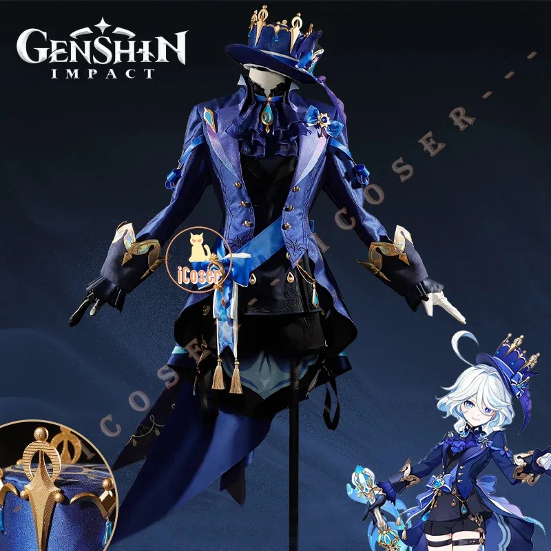 ชุดคอสเพลย์เกม Genshin Impact ฟุนินะ พร้อมหมวก วิกผม ปนูมา โอซิอา เทพแห่งความยุติธรรม เป็นอุปกรณ์ประกอบฉากสำหรับผู้หญิง
