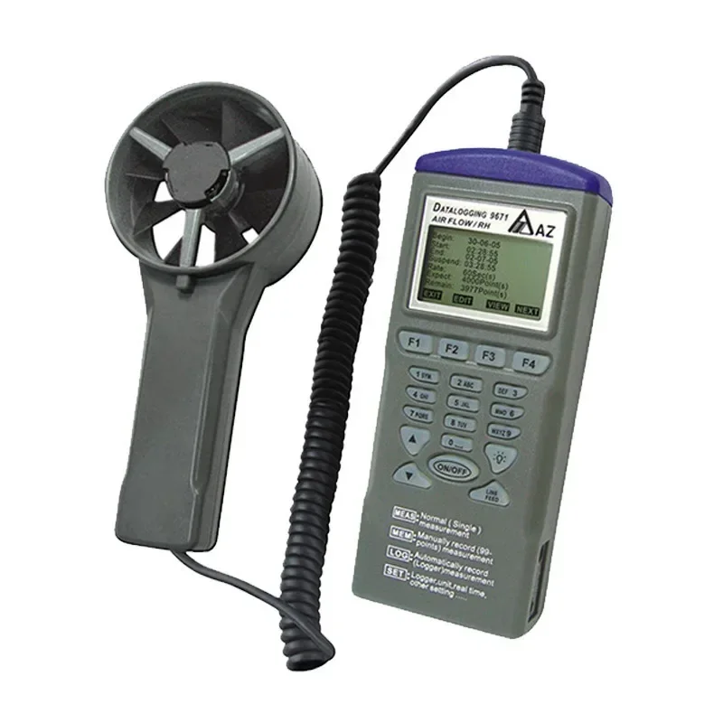 Calibrated AZ9671 Handheld Anemometer Anemometer Temperature And Humidity Anemometer