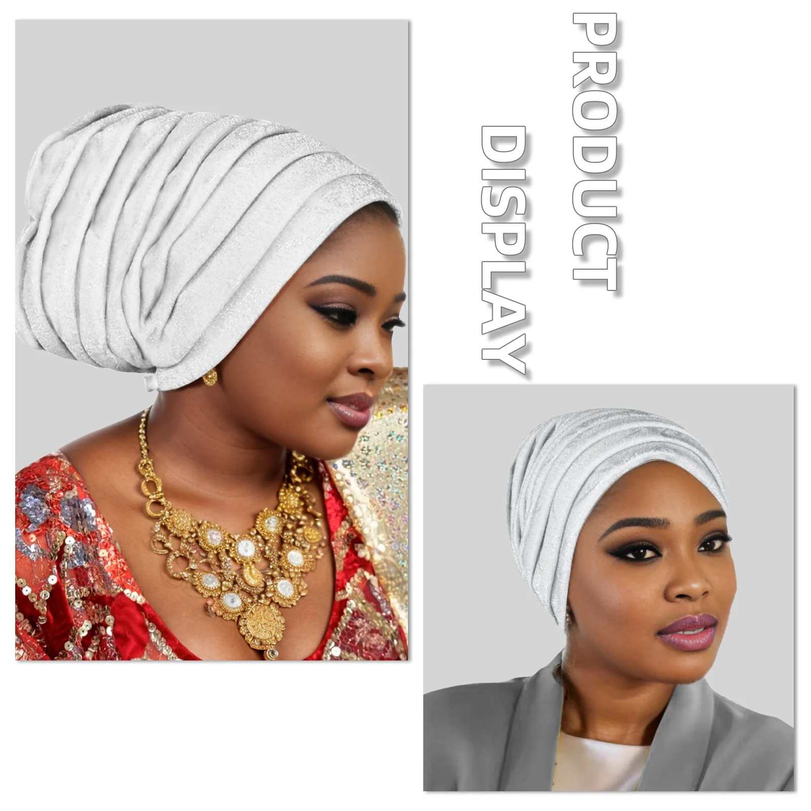 Glitzernde Ganzkörper-Turban-Kappe für Frauen, 2025, Damen-Kopfwickel, muslimisches Kopftuch, Hut, Turbante Mujer, afrikanische Kopfbedeckung – Detail 12