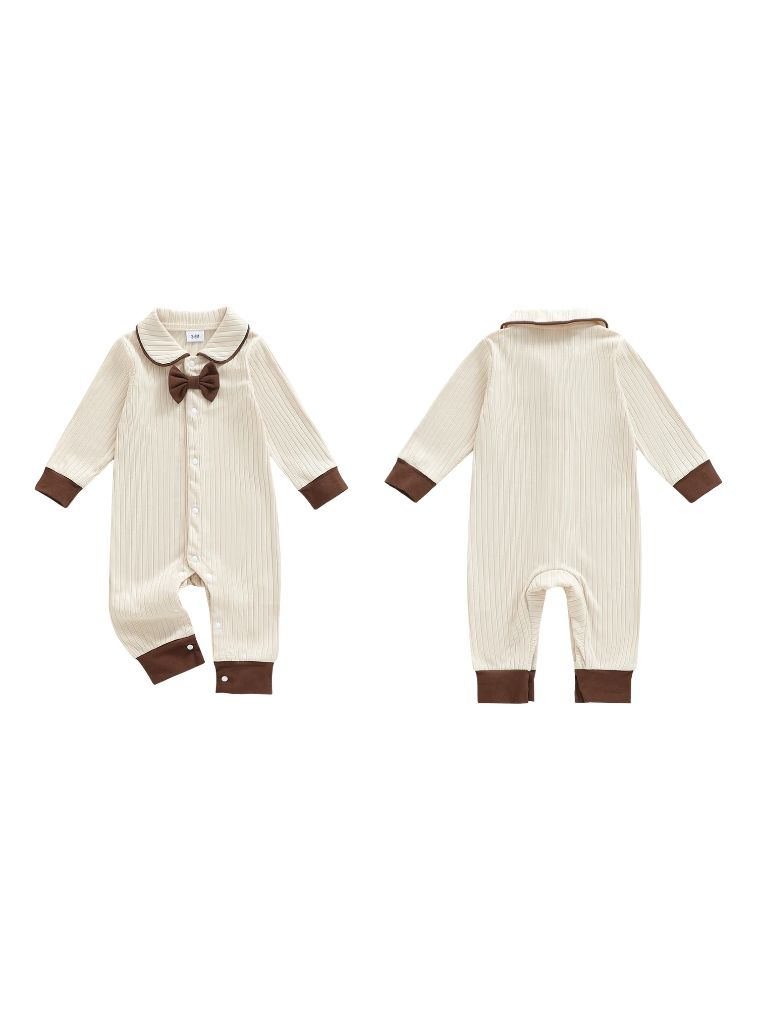 

Осенний классический комбинезон для маленьких мальчиков с длинными рукавами и воротником-стойкой на пуговицах для стильного образа