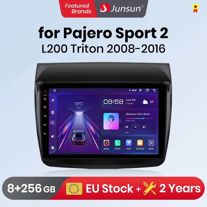 Junsun V1 Plus Car Radio For Mitsubishi Pajero Sport 2 L200 Triton 2008 - 2016 wireless CarPlay Android Auto No 2 din 2din DVD