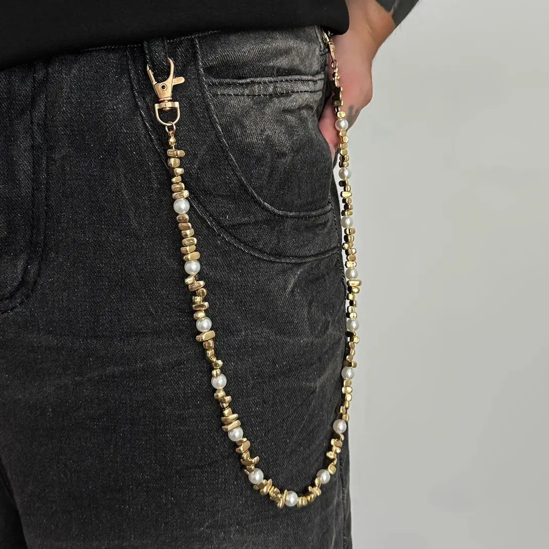 PuRui Trendy Punk Unregelmäßige CCB Perlen Taille Kette Schlüsselbund Für Männer Hip Hop Vielseitige Jeans Hosen Kette Steampunk Grunge Schmuck