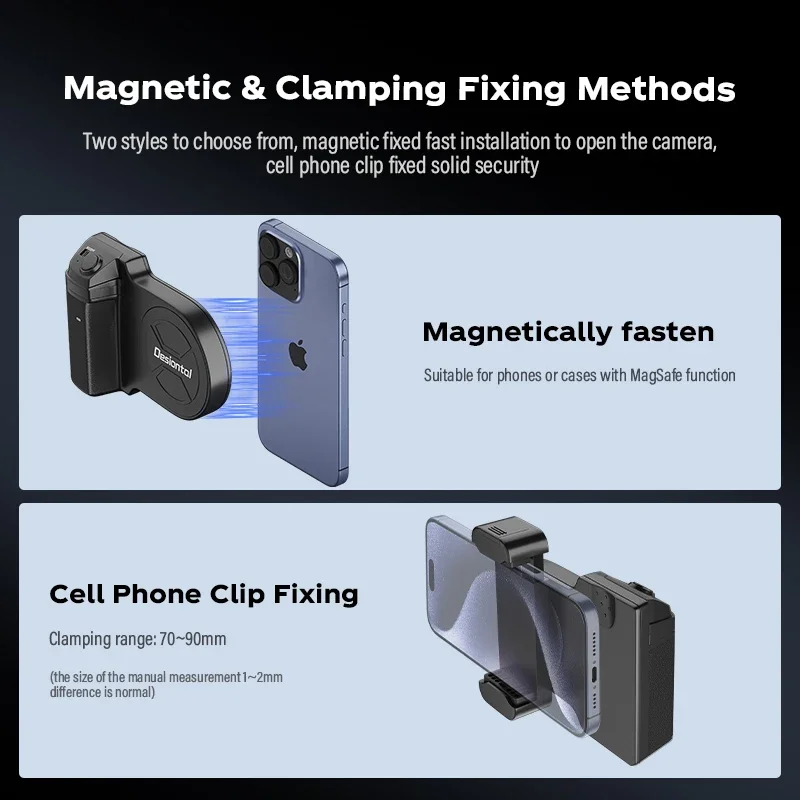 Soonpho-abrazadera magnética para teléfono inteligente, estabilizador de mango para Selfie con Bluetooth, Vertical, Horizontal, Vlog, disparo, Deiontel