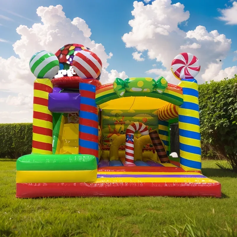 

Colorful Candy Inflatable Bounce Castle Slide Combo Kids Inflatable Candy bar Bouncing Combo