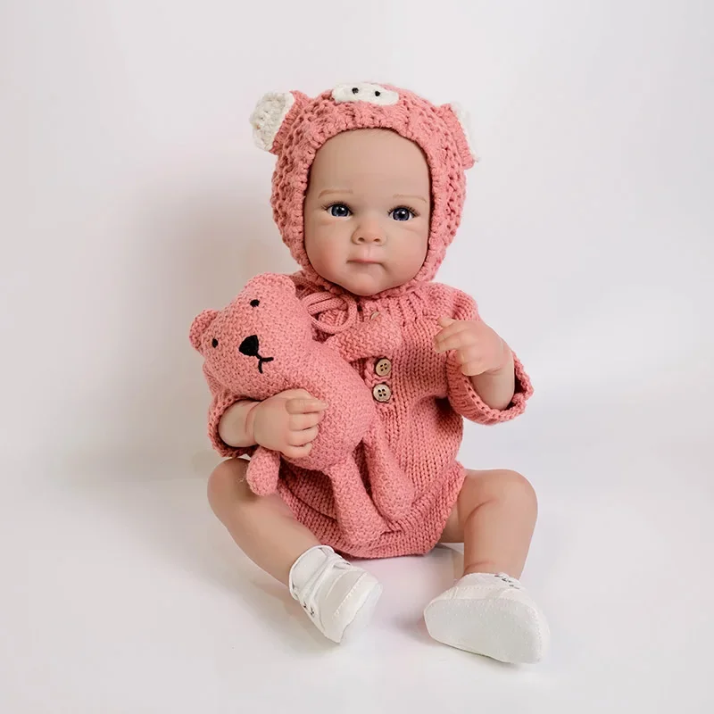 48cm Full Body Luca Lifelike Reborn Baby Newborn Doll Cuddly Baby Multiple Layers Painting 3D Skin