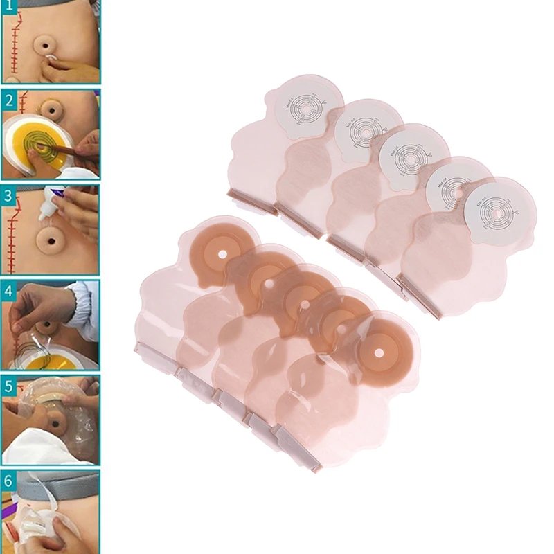 10pcs/lot, Pediatric One-piece Drainable Colostomy Bag,Portable Sticky Closure,Carton Design For Kids, Odor-free Stoma Care Bags