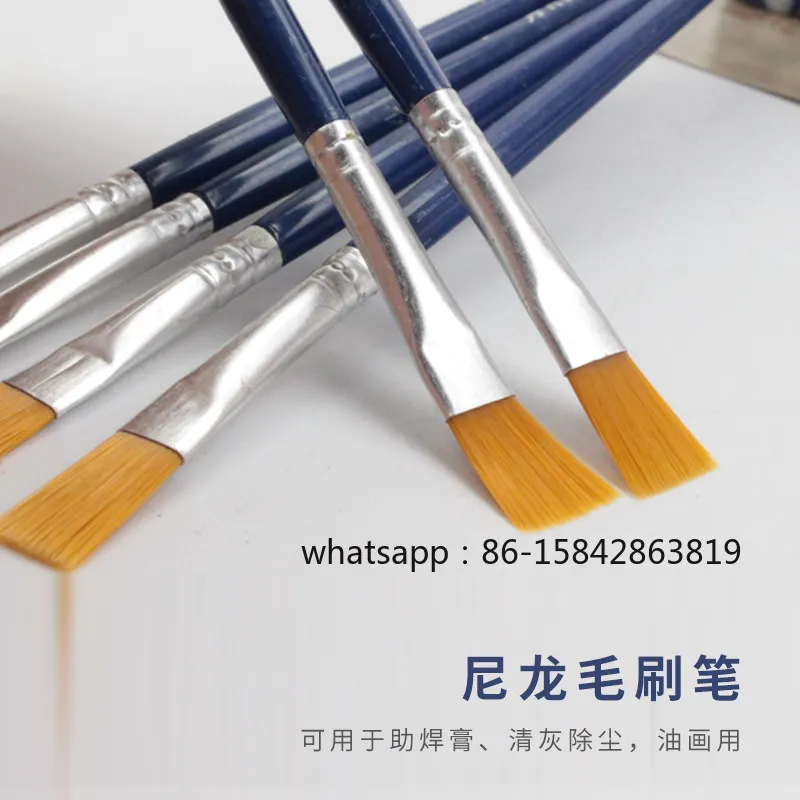 Blue Solder Paste Brush Small Electrostatic Long Brush Mobile Phone Repair Dust Removal Cleaning Brush Paint Pen 10 Piece