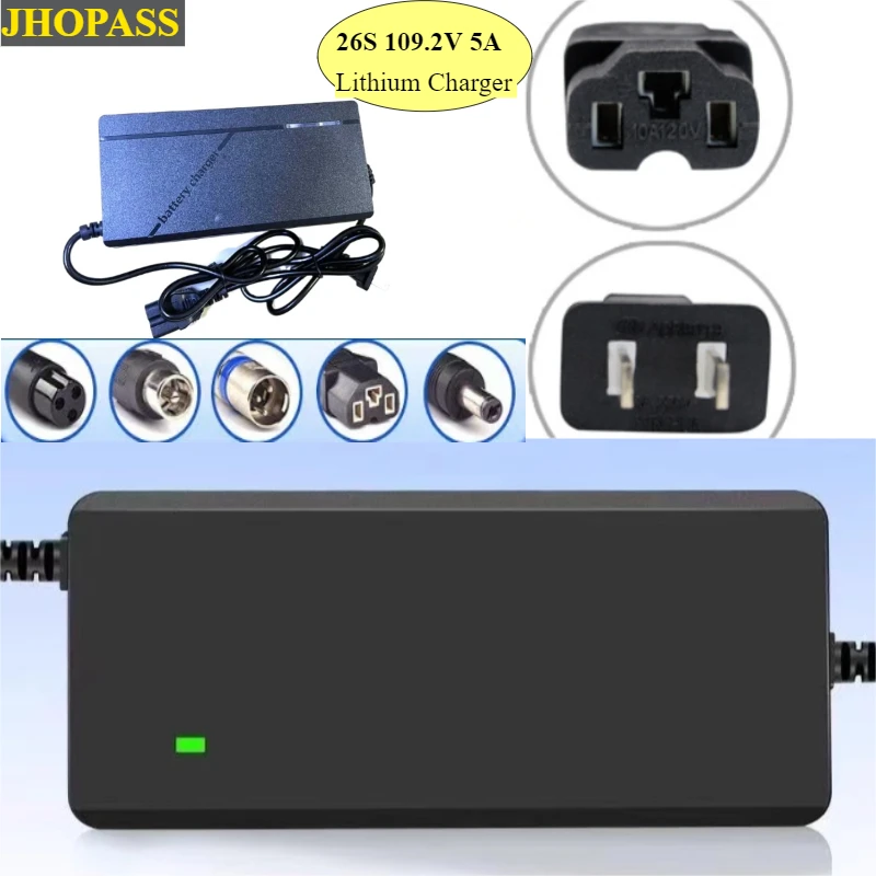 

26S Smart 109.2V 5A LED Display Lithium Li-ion Battery Charger for AC110V-220V Motorcycle Scooter E-bike with EU UK AU US plug