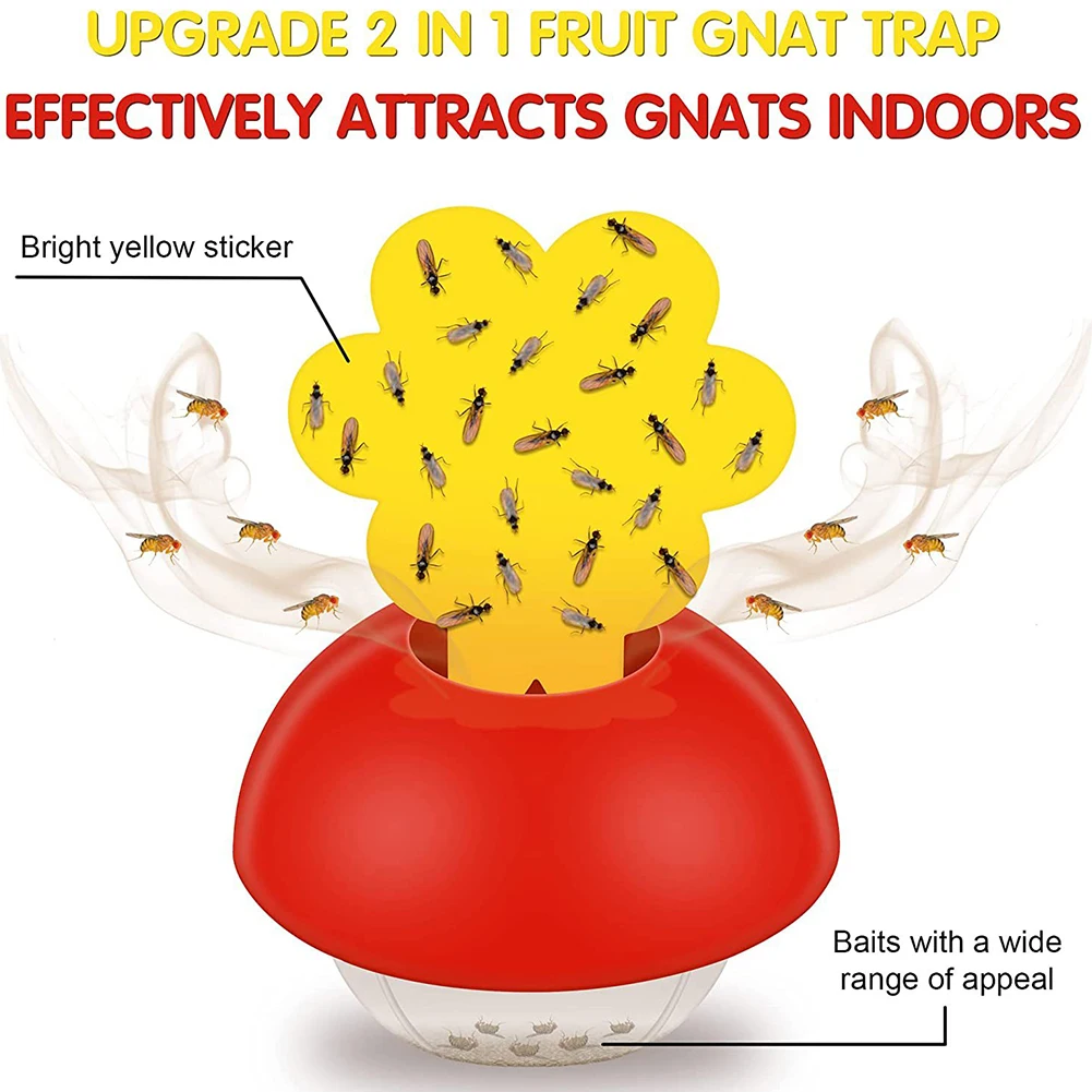 재사용 가능한 과일 파리 트랩, 초파리 트랩, 야외 실내 가정 주방, 무독성 그나트 킬러, 파리 캐처, 해충 방제 