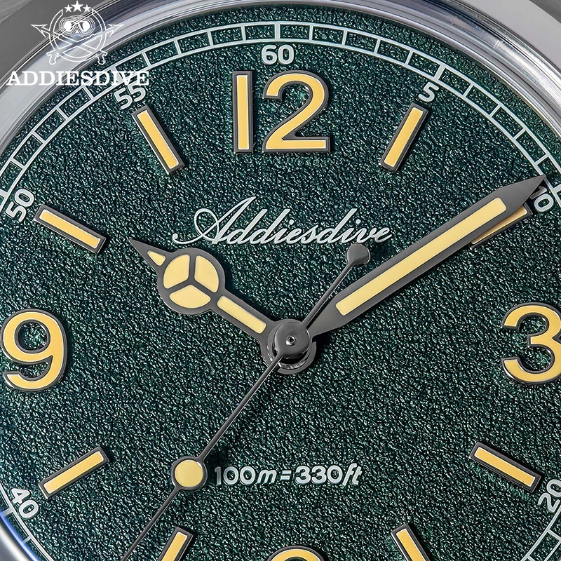 

ADDIESDIVE Men‘s Watch 2025 New AD2518 AR Coating Domed Glass Waterproof 100m Diving Stainless Steel Luminous VH31 Quartz Watch
