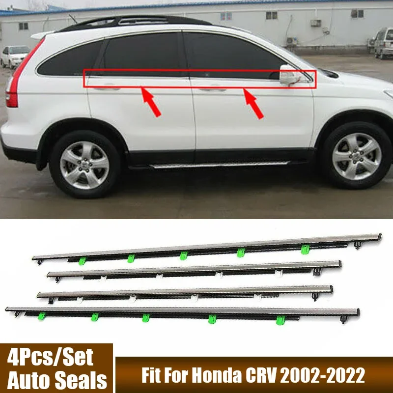 

4Pcs/set Auto Seals Window Glass Weather Strip Waterproof Decorative Sealing Strips Car Accessories Fit For Honda CRV 2002-2022